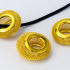 28mm x 14mm Yellow Wire Mesh Rondelle Bead #MBA502-General Bead