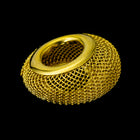 28mm x 14mm Yellow Wire Mesh Rondelle Bead #MBA502-General Bead