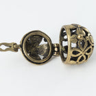 19mm x 26mm Antique Brass Floral Filigree Diffuser Cage Pendant #MBB014
