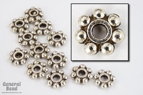 7mm Antique Silver Pewter Daisy Spacer-General Bead