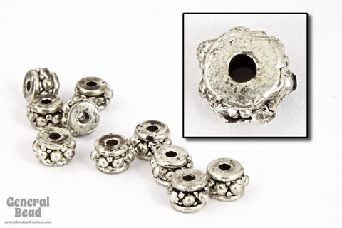 4mm Antique Silver Pewter Beaded Spacer #MBB106-General Bead