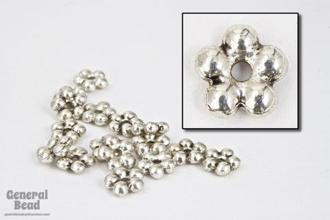5mm Antique Silver Five Petal Pewter Spacer-General Bead