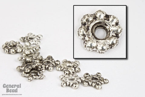 6mm Antique Pewter Beaded Star Bead-General Bead