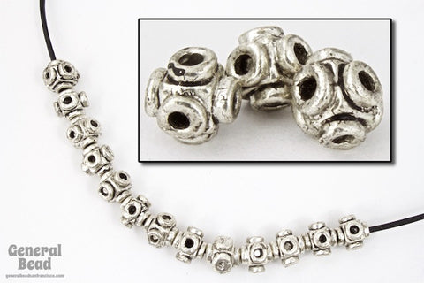 7mm Antique Pewter Cube Bead-General Bead