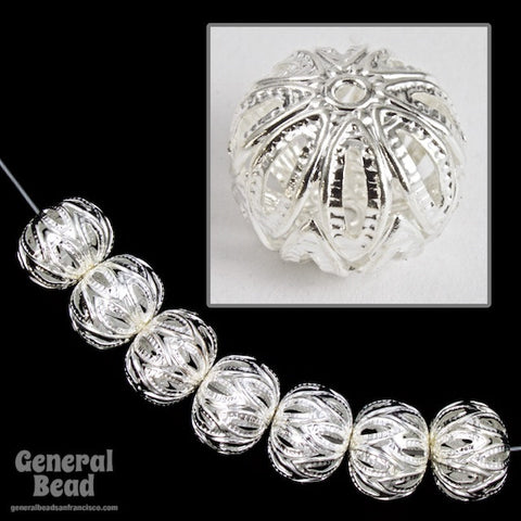 12mm Silver Filigree Lantern Bead #MBB158-General Bead