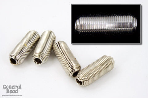 4mm x 12mm Silver Wire Hotdog Bead-General Bead