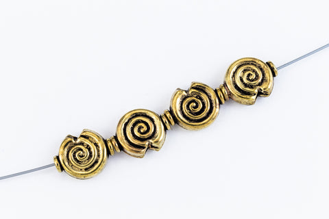 10mm Antique Brass Spiral Bead #MBB410-General Bead