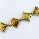 20mm Antique Brass Embossed Square Bead #MBB413-General Bead