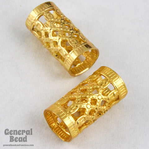 10mm Gold Filigree Tube Bead #MBC061-General Bead