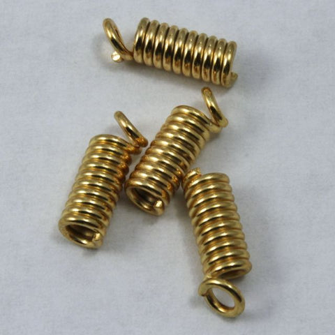 8mm Gold Coil Spring Cord End #MBC216-General Bead