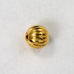 4mm Goldplate Corrugated Round Bead-General Bead