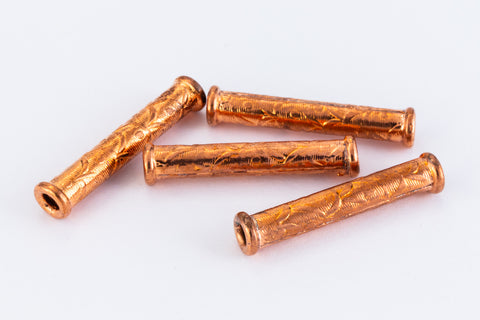 25mm Copper Patterned Tube Bead #MBC409-General Bead