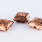 16mm Antique Copper Brushed Puff Square Bead #MBC411-General Bead