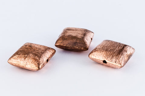 16mm Antique Copper Brushed Puff Square Bead #MBC411-General Bead