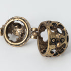 19mm x 26mm Antique Brass Floral Cutout Diffuser Cage Pendant #MBD014