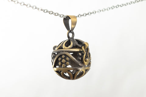 19mm x 26mm Antique Brass Beaded Daisy Diffuser Cage Pendant #MBE014