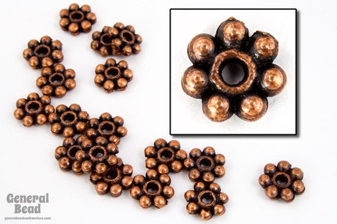 7mm Antique Copper Pewter Daisy Spacer-General Bead