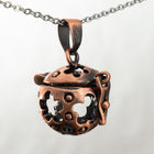 19mm x 26mm Antique Copper Floral Cutout Diffuser Cage Pendant #MBG014