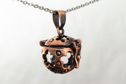 19mm x 26mm Antique Copper Floral Cutout Diffuser Cage Pendant #MBG014