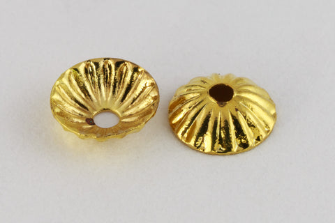4.5mm Bright Gold Fluted Bead Cap #MCA056-General Bead