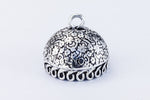 23mm Antique Silver Floral Bead Cap with Loops #MCA069-General Bead