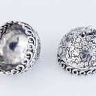 23mm Antique Silver Floral Bead Cap with Loops #MCA069-General Bead