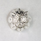 12mm Silver Tone Flower Bead Cap-General Bead