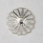 13mm Silver Tone Lacy Bead Cap #MBC009-General Bead