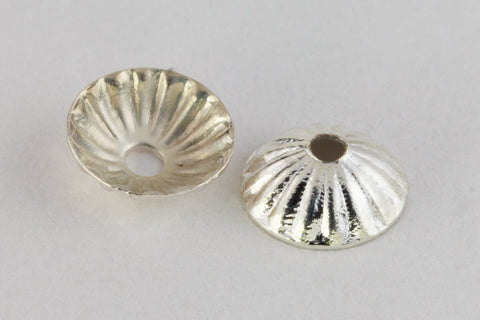 4.5mm Bright Silver Fluted Bead Cap #MCB056-General Bead
