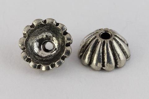 8mm Antique Pewter Fluted Bead Cap #MCB062-General Bead