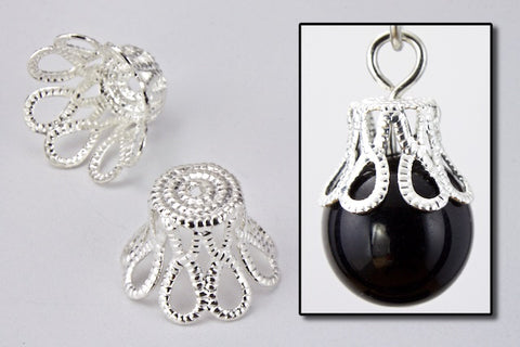 6mm Silver Filigree Bead Cap (6 Pcs) #MCD003-General Bead