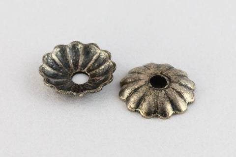 4.5mm Antique Silver Fluted Bead Cap #MCF056-General Bead