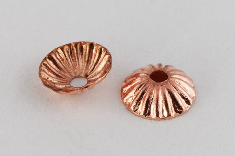 4.5mm Bright Copper Fluted Bead Cap #MCG056-General Bead