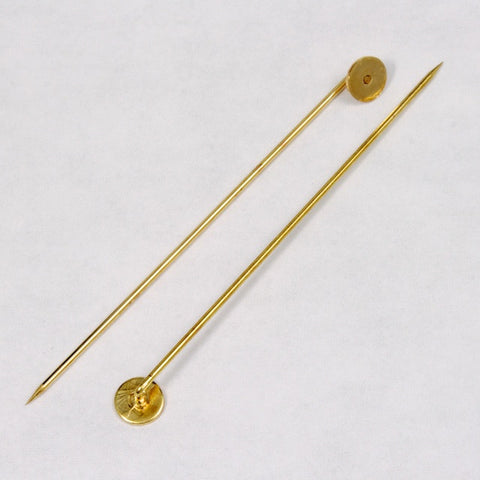 60mm Gold Stick Pin w/ 6mm Pad-General Bead