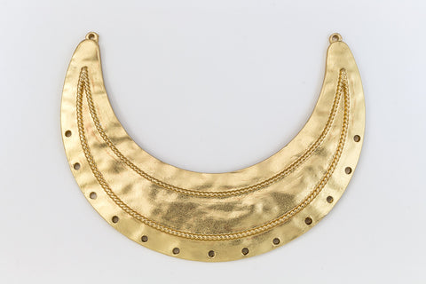 84mm Matte Gold 2 Loop Curved Collar Pendant with 13 Holes #MFA164-General Bead