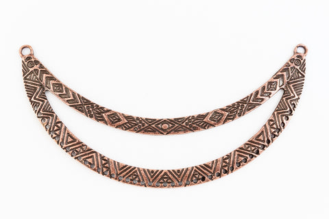 119mm Antique Copper Textured Open Collar Pendant with 43 Holes #MFC165-General Bead