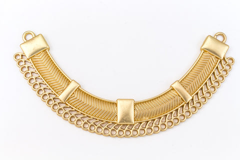 109mm Matte Gold Contemporary Collar Pendant with 43 Loops #MFA167-General Bead
