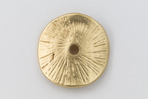 15mm Matte Gold Concave Radial Disc Bead #MFA179-General Bead