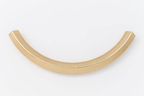 3.5" Matte Gold Square Curved Tube Bead #MFA181-General Bead