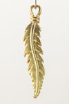 33mm Matte Gold Pewter Feather Pendant #MFA182-General Bead