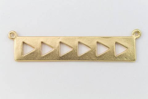 39mm Matte Gold Rectangle with Triangles Connector #MFA184-General Bead