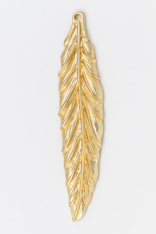 57mm Matte Gold Double Sided Feather Pendant #MFA189-General Bead