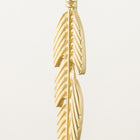 31mm Matte Gold Pewter Feather Pendant #MFA192-General Bead
