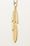 31mm Matte Gold Pewter Feather Pendant #MFA192-General Bead