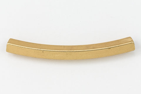 35mm Matte Gold Square Curved Tube Bead #MFA195-General Bead