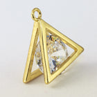 13.5mm Gold Cubic Zirconia Triangle Pendant #MFA202-General Bead