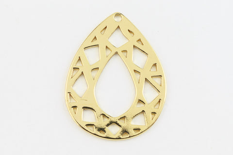 26mm Gold Teardrop Pendant #MFA203-General Bead