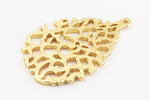 20mm x 29mm Matte Gold Coral Pendant #MFA281-General Bead
