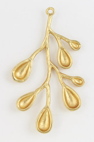 46mm Matte Gold Sprig Pendant #MFA216-General Bead