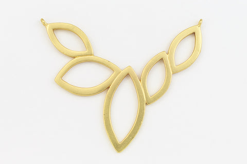 46mm x 35mm Matte Gold 5 Open Navettes Connector #MFA217-General Bead